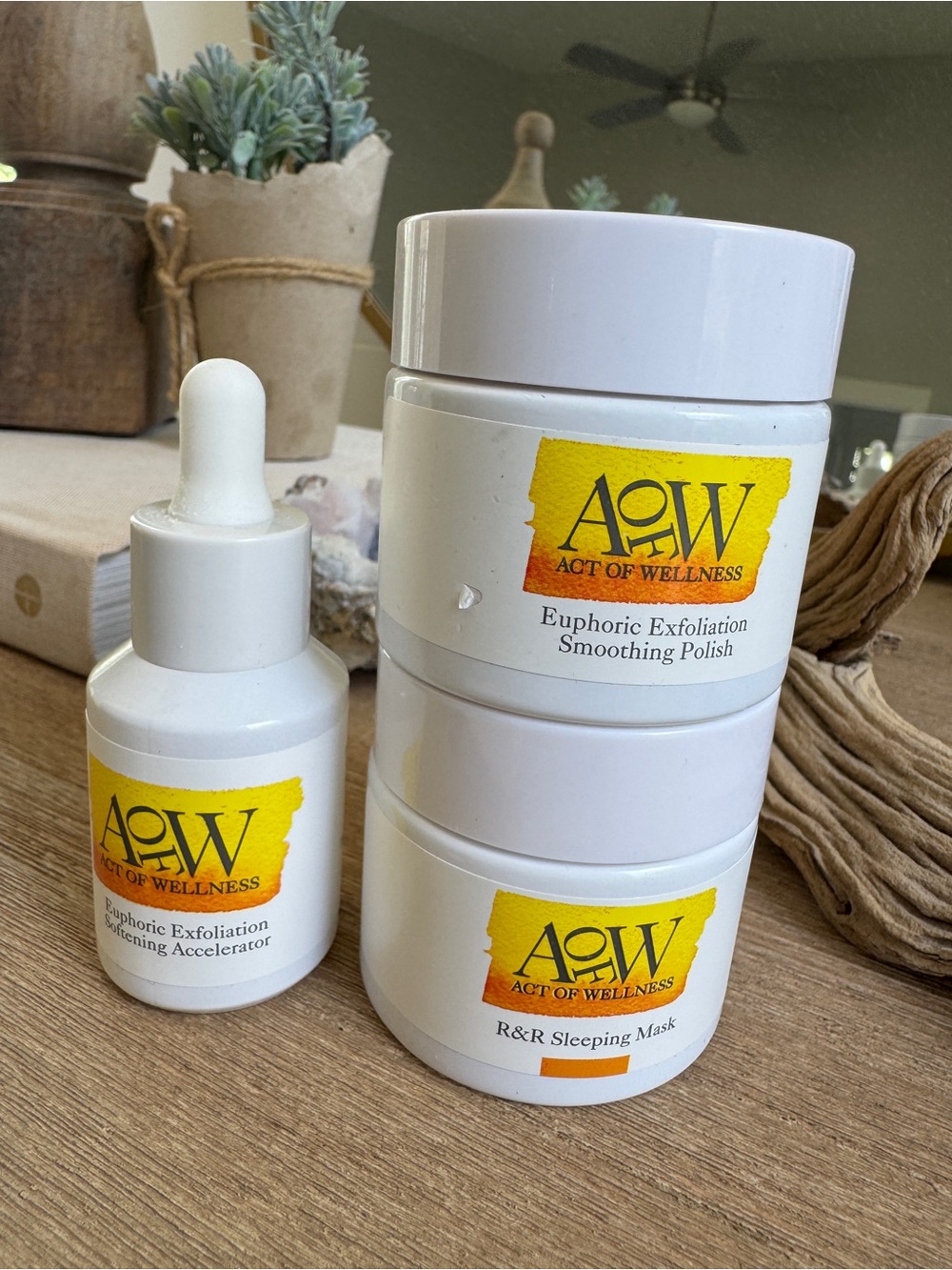 Act of Wellness Euphoric Exfoliation 3-Piece Skincare Set Vegan New